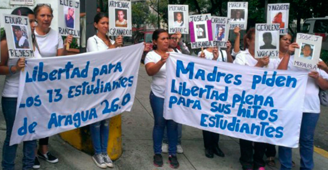 Madres de estudiantes presos en Aragua