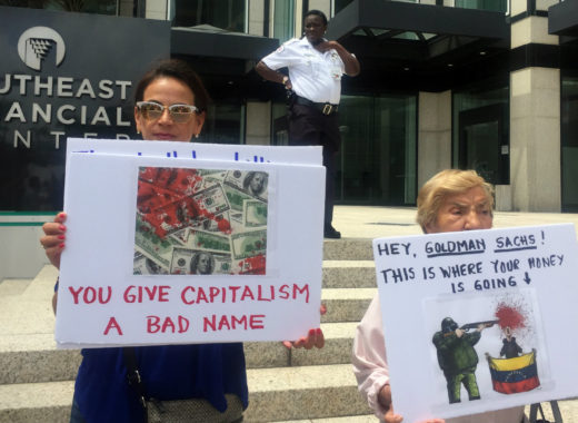 Goldman Sachs protesta en Miami por bonos de deuda de Venezuela