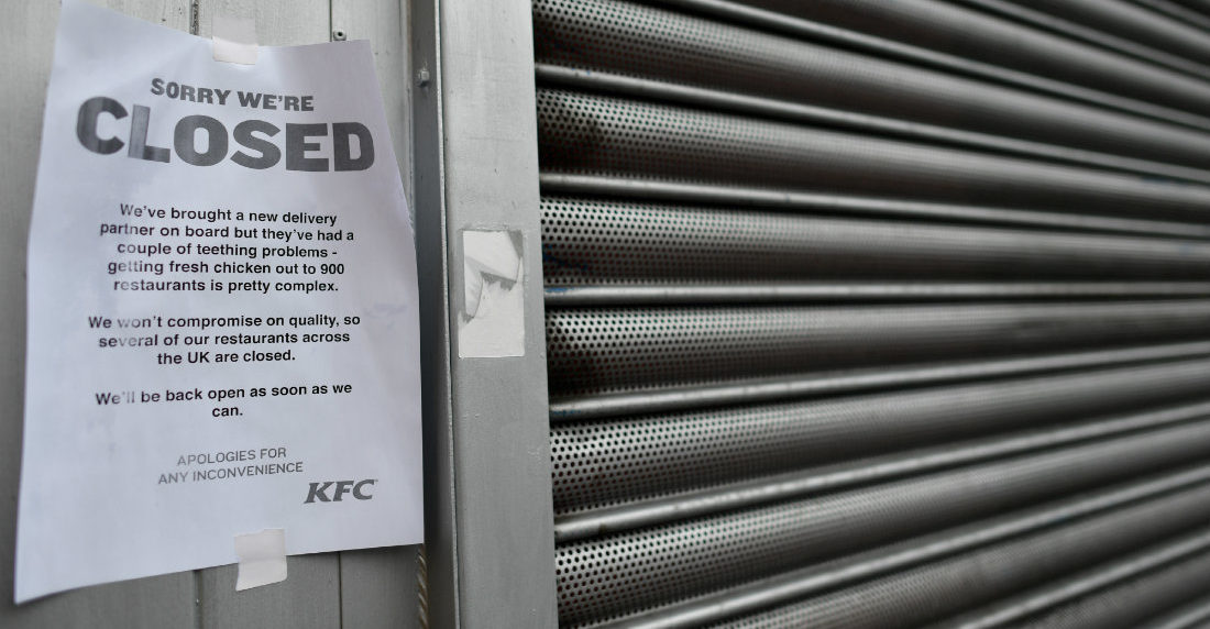 KFC UK cerrada