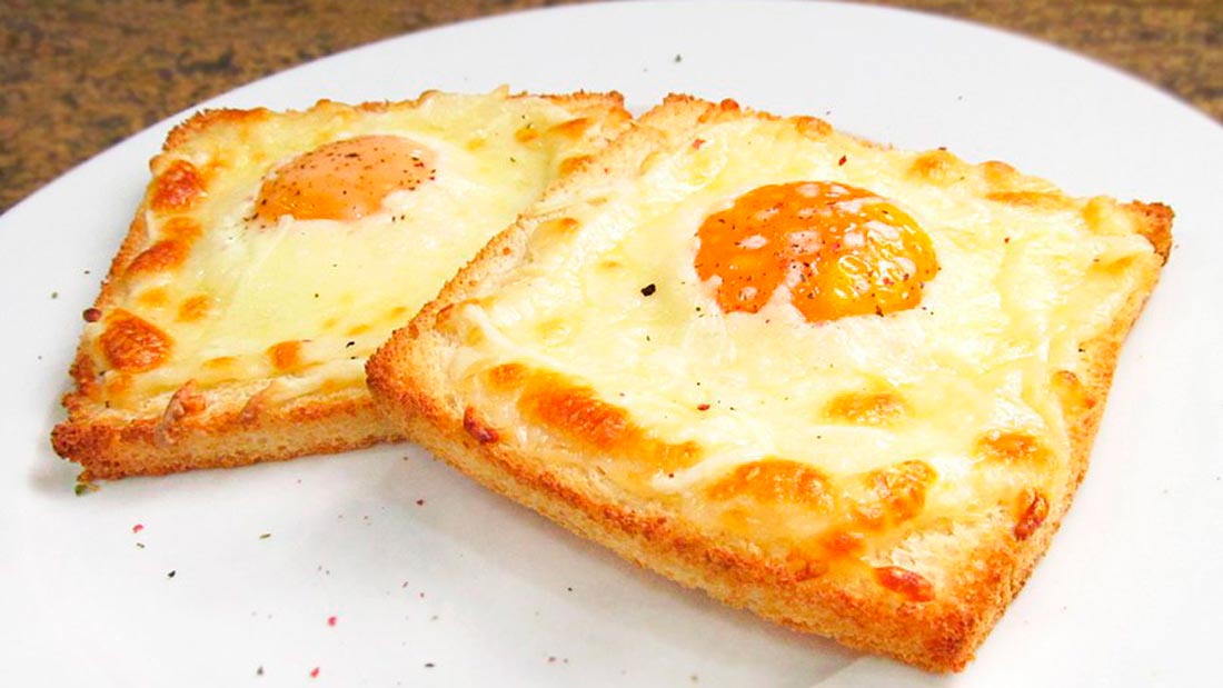 tostadas con huevo y queso