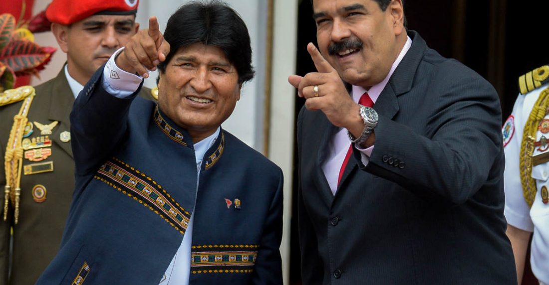 Nicolás Maduro y Evo Morales. Foto: Federico Parra / AFP