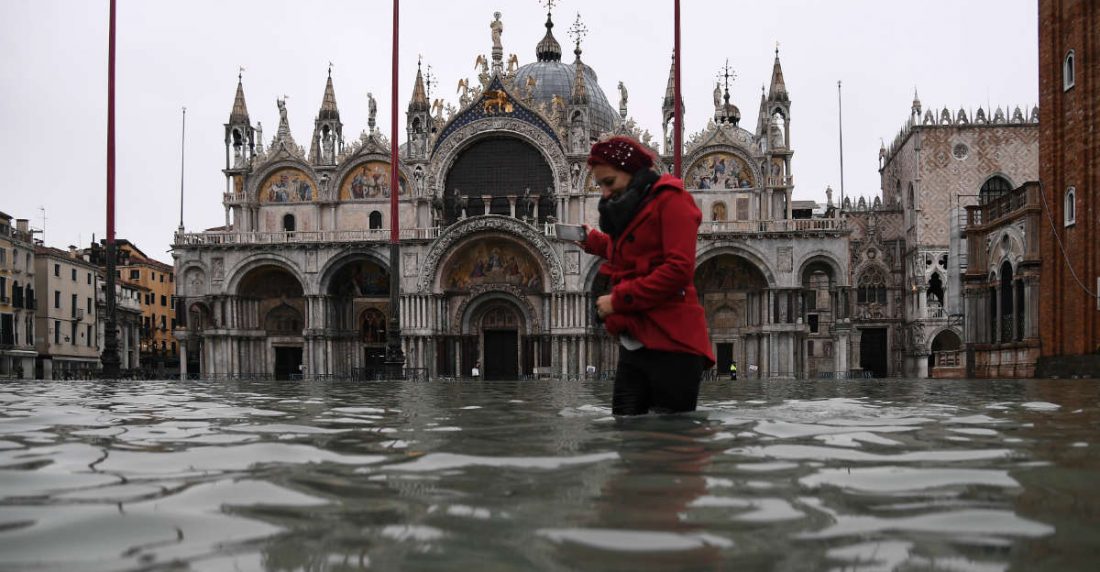 Inundación en Venecia 2019. Foto: AFP
