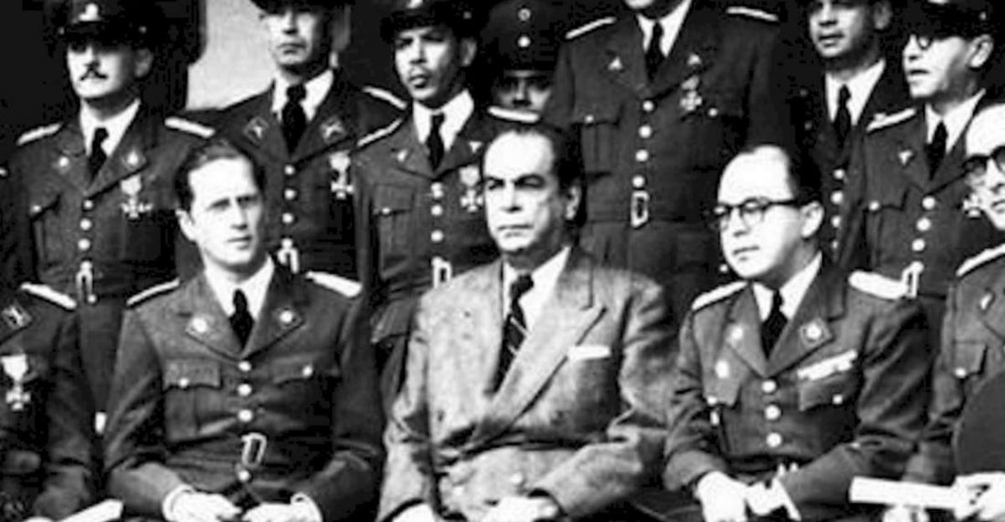 Rómulo Gallegos, Marcos Pérez Jiménez y Carlos Delgado Chalbaud. Foto: Cortesía.