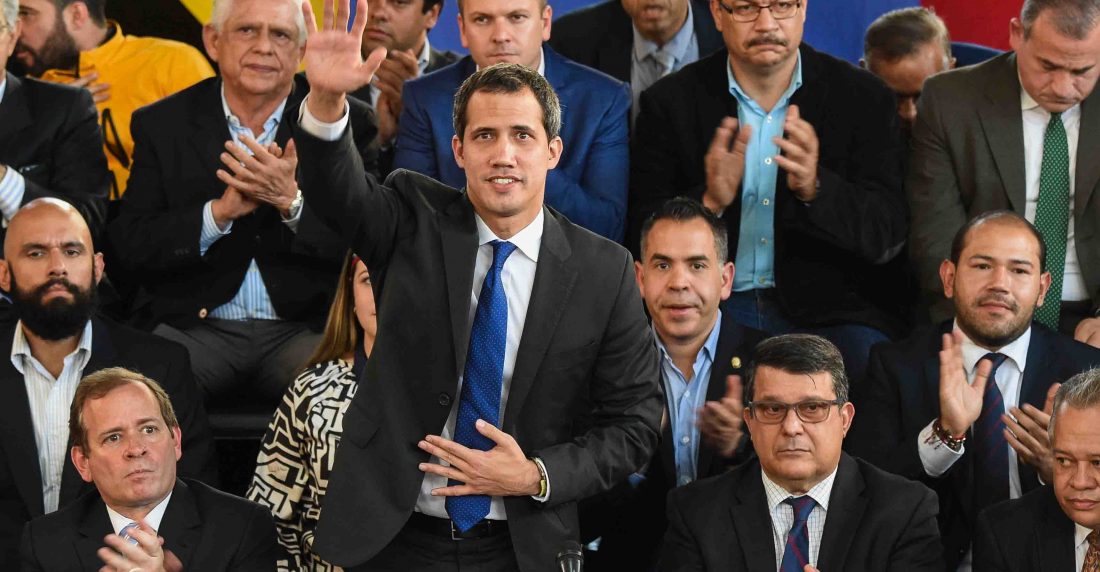 El jefe del Parlamento y presidente interino de Venezuela Juan Guaidó