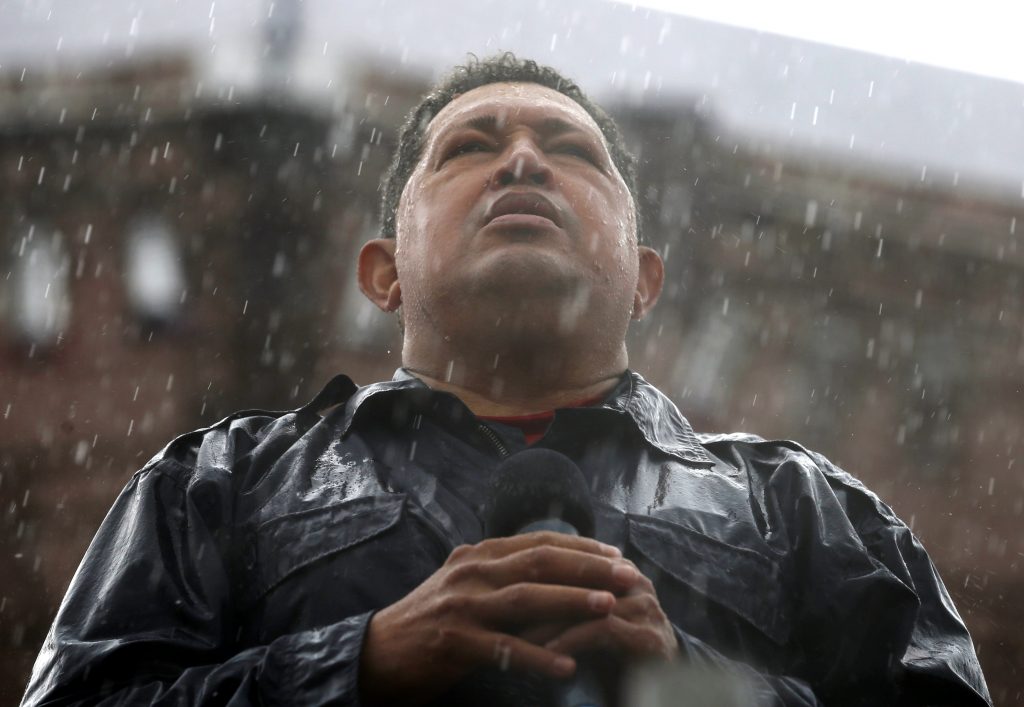 Hugo Chávez en su última aparición en un acto de masas