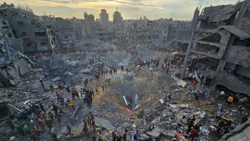 Campo de refugiados Jabalia, en Gaza, destruido por Israel