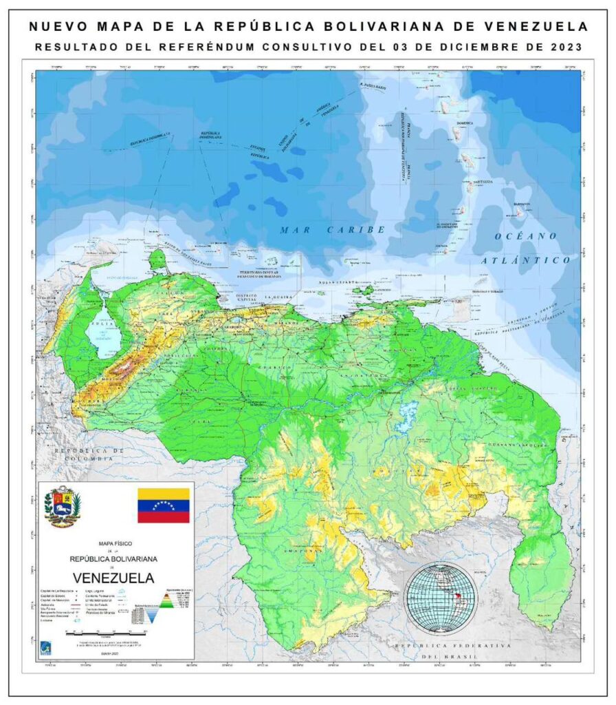 Mapa de Venezuela según el gobirno de Maduro 